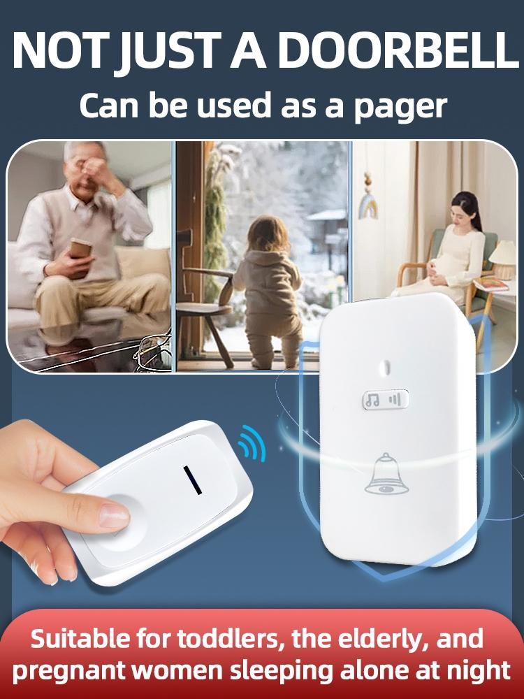 Беспроводной радиочастотный 433 МГц комплект дверного звонка с питанием от батареек EU/US Дальность действия 100 м Дверной звонок с несколькими мелодиями для дома, больницы, помощи пожилым людям
