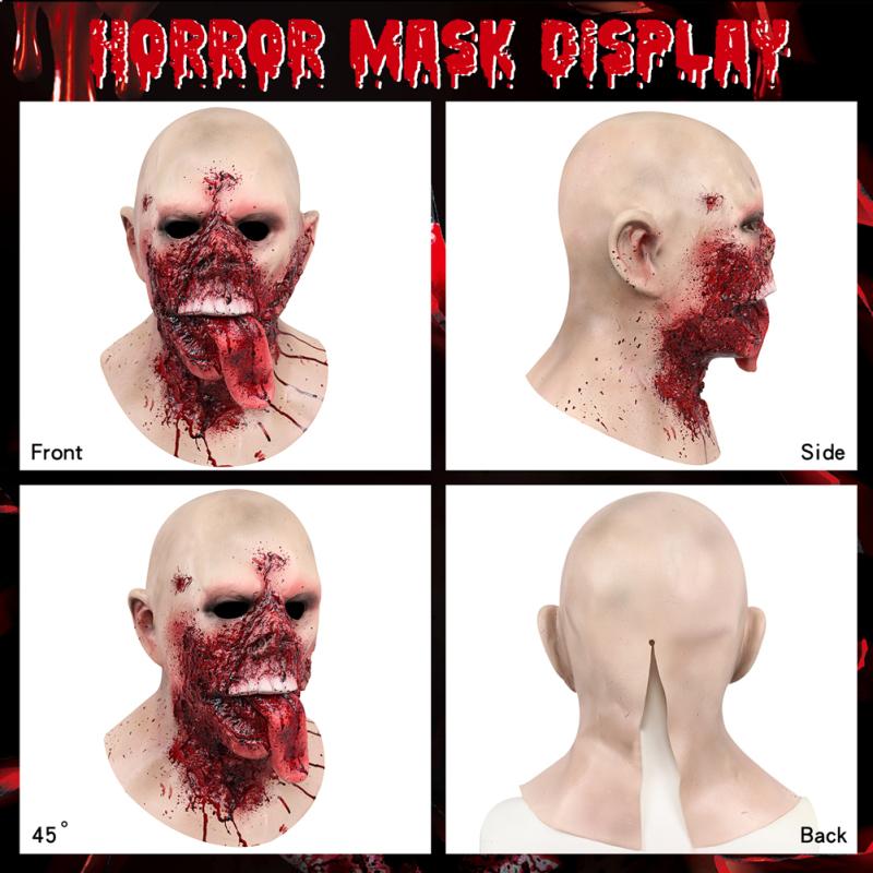 Хэллоуин Гнилое Лицо Зомби Ужас Латексная Маска Косплей Головные Уборы Одеваются Реквизит Для Хэллоуина