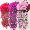 1 Bundle Violet Artificial Flower For Party Decoration Wedding Valentine's Day Simulation Wall Hanging Basket Fake Orchid Flower