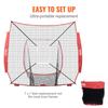 VEVOR 7x7 ft Baseball Softball Practice Net, Portable Baseball Training Net for Hitting Batting Catching Pitching