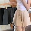 Повседневные шорты в балетном стиле, женские летние шорты, серые спортивные брюки с высокой талией и широкими штанинами в складку