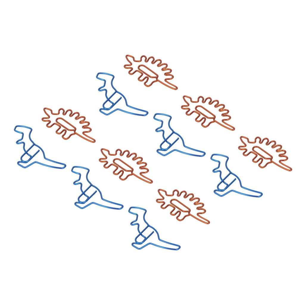 100 шт. скрепок для бумаги, уникальная форма динозавра, легкая портативная металлическая скрепка для гальванизации