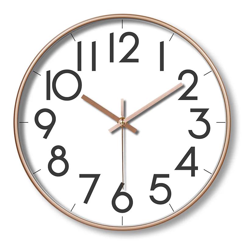 Легко читаемые 8-дюймовые современные настенные часы Простые и легко читаемые бесшумные нетикающие настенные часы для спальни гостиной