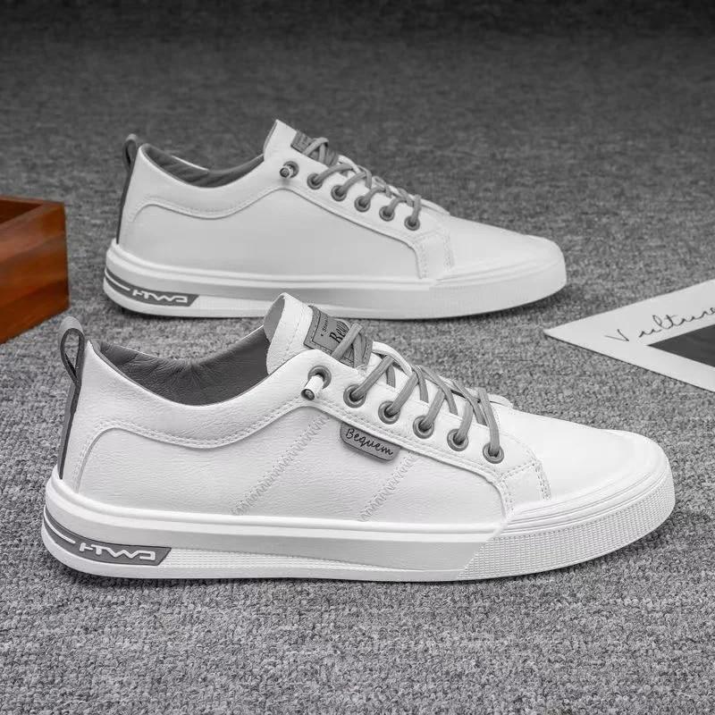 Spring Summer Fashion White Shoes Flat Men Footwear Cool Young Man Brand Street Style Male Shoes