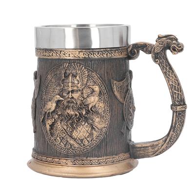 Кружка из нержавеющей стали Инновационная Пиратская Ретро Большая Вместимость Пивная Кружка для Пива Кофе Напитка Бронзовая