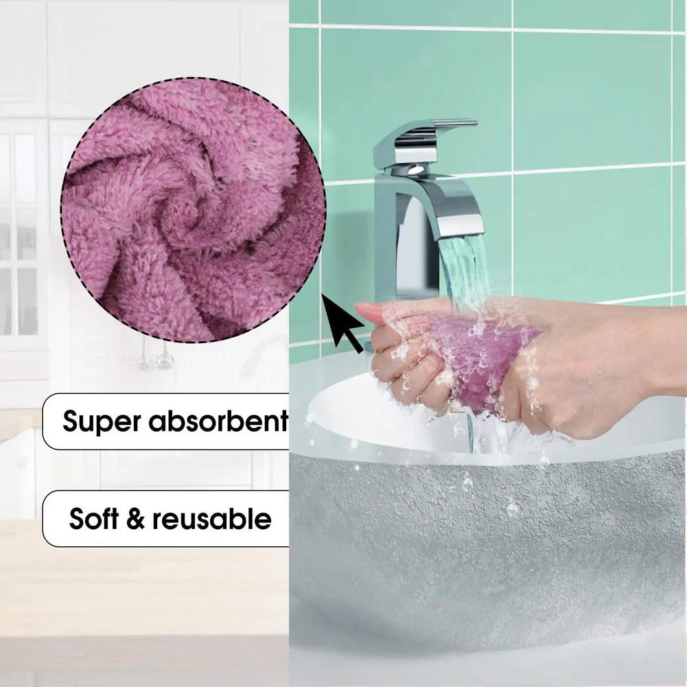 New 10pcs Microfiber Towel Absorbent Kitchen Cleaning Cloth Non-stick Oil Dish Towel Rags Napkins Tableware Household Cleaning T