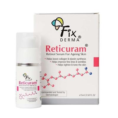 Fixderma .05% Pure Retinol Reticuram Сыворотка для лица против старения, повышение уровня коллагена, ночная сыворотка для лица с ретинолом и морщинами для унисекс - 15 мл