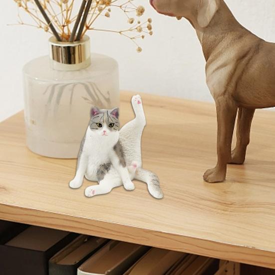 Simulation Cat Realistic Miniature PVC Solid Kitten Model Figurine Cute Animal Figure Model Desktop Ornament Car Home