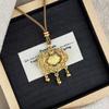 Золотой песок филигрань Жуи замок мира кулон ожерелье - женский аксессуар под золото