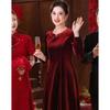 Paster New Chinese Style Velvet Mother-of-the-Bride Festive Dress