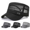 Summer Men'S Summer Hat Mesh Military Caps Flat Top Snapback Adjustable Baseball Cap Cadet Army Man Breathable Trucker Caps