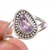 Natural Pink Amethyst Gemstone Handmade 925 Solid Silver Jewelry Ring S.8 Q7y52