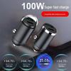 Super Fast 100W Car Charger with Invisible Pull Ring & PD30W Multi-function Flash Charging. Made of Metal for Ultra-fast Charging On the Go.