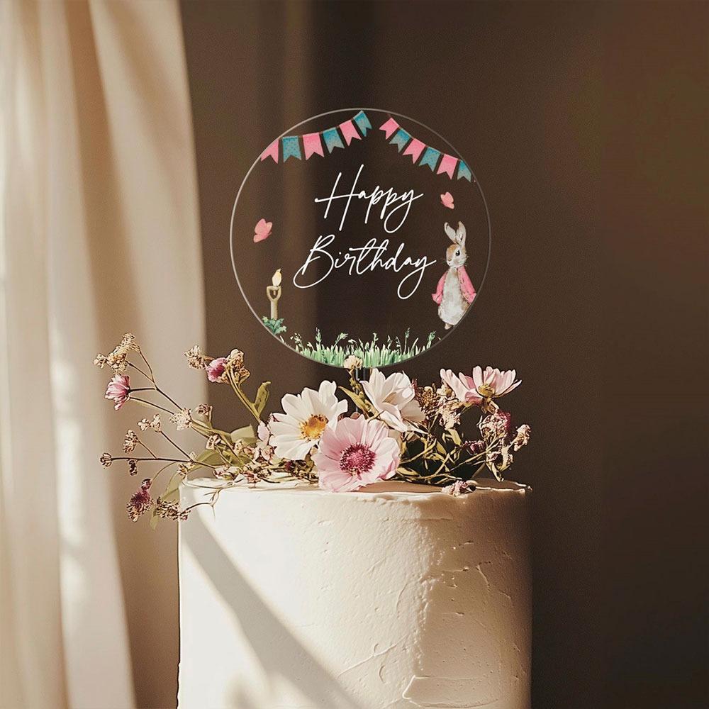 Acrylic Wedding Cake Toppers Multicolor Cake Decorative Card Wedding Party