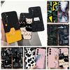 Для чехла Samsung Galaxy A35 A25 2023 5G Case SM-A356B SM-A256B Черный Кот Ночь Луны Модный Coque Etui Матовый Силиконовый Корпус