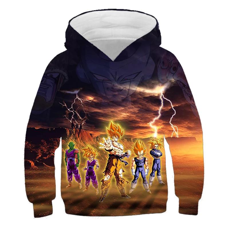Модная Толстовка Dragon Ball Z Для Мужчин Мальчиков футболка3D Печать Свитшот Свободный Длинный Рукав Весна Осень Гоку Вегета Пуловер