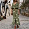 Women's Spring Summer Polka Dot Maxi Shirt Dresses