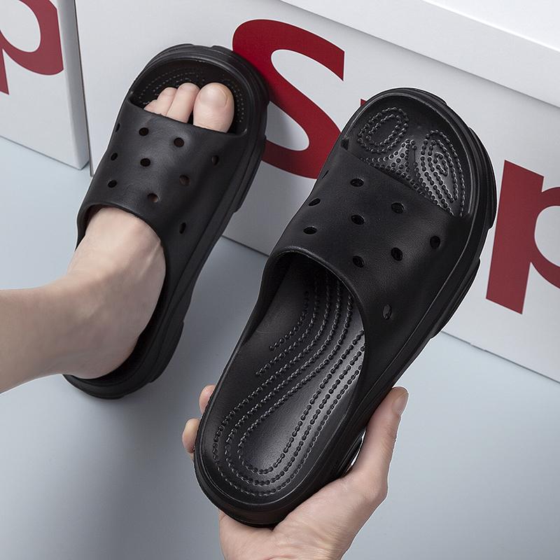 Мода 2024 года, новые мужские и женские летние сандалии на плоской подошве, удобные домашние нескользящие дышащие пляжные тапочки, обувь для ходьбы для пар