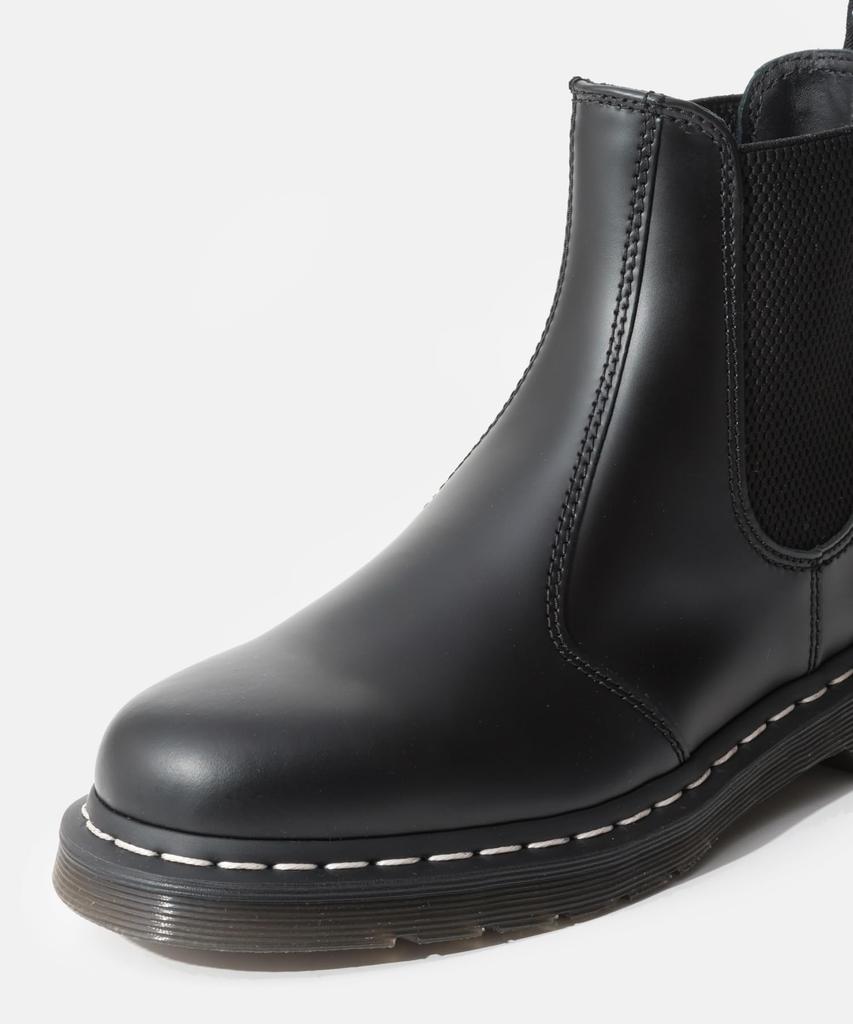 Доктор. Ботинки Челси Dr. Martens 2976 26257001 Белая Строчка Кожаные Черные