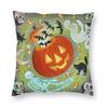 Тыква Милый Хэллоуин Призрак Кот Наволочка Двусторонняя печать Наволочка Декоративная наволочка Чехол для сиденья Молния