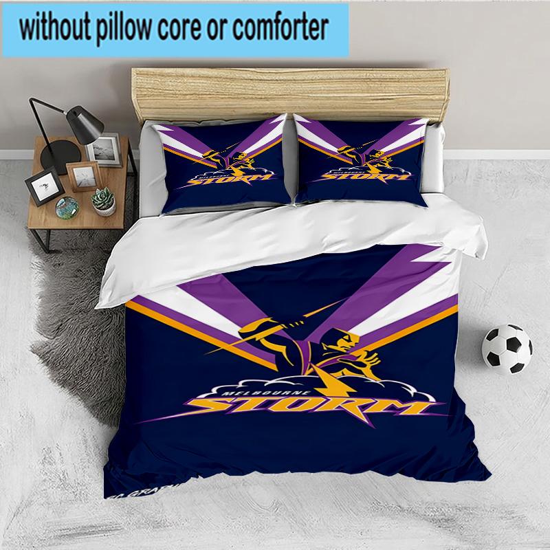 Melbourne Storm Team 3PCS Bedding set,Ideal for 1pc Duvet Cover And 2pcs Pillowcases Perfect for Fan gift,Ideal for Bedroom, Dormitory