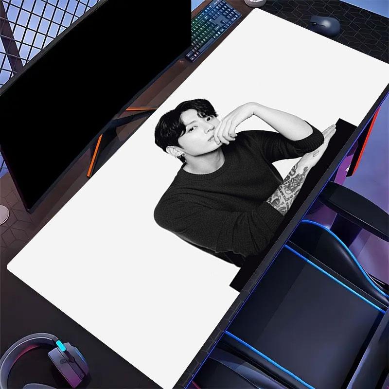 Jungkook Mouse Pad, Large Gaming Desk Mat, Non-slip XXL Mousepad for Laptop & Tablet, Mini PC Playmat with Stitched Edges
