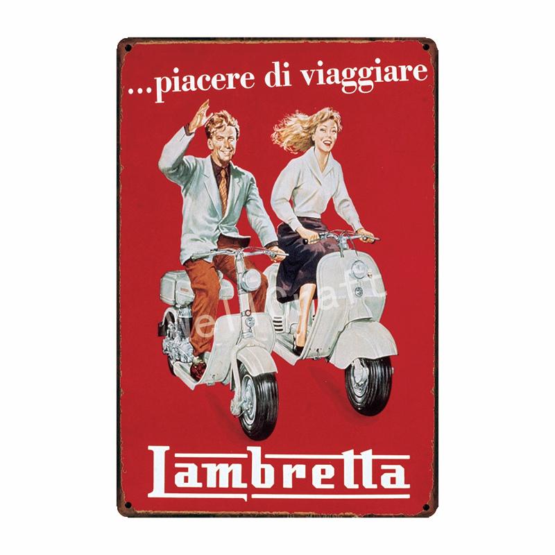 [ WellCraft ] Жестяная табличка с изображением мотоцикла Lambretta, домашняя настенная табличка, картина, декор для магазина 20*30 см FG-204
