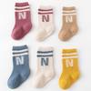 Letter N Socks Knit Soft for Kids Baby Middle Tube Stockings Long Socks for Infant Toddler Boys Girls Casual Athletic Sock