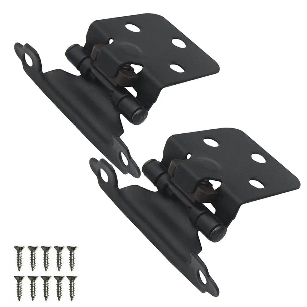 2 шт. Самозакрывающиеся петли, накладные, для скрытого монтажа, для шкафа, кухонные дверные петли, пружинные амортизаторы, мебельная фурнитура