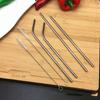 Stainless Steel Reusable Straws Drinking Bottle Cups Straight Straw Soft Brush Kit Washable Tools Household Supplies