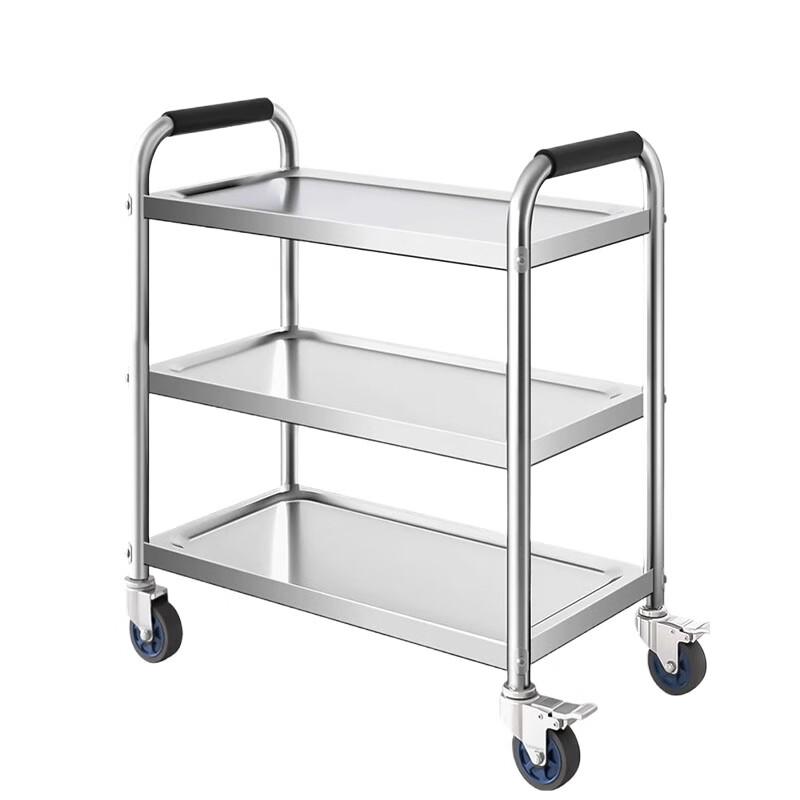 Commercial Stainless Steel 3-Tier Mobile Serving Cart