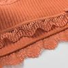 Women Underpants Thread Mid Waist Lace Edge Solid Color Elastic Cotton Crotch Moisture-wicking Stretchy
