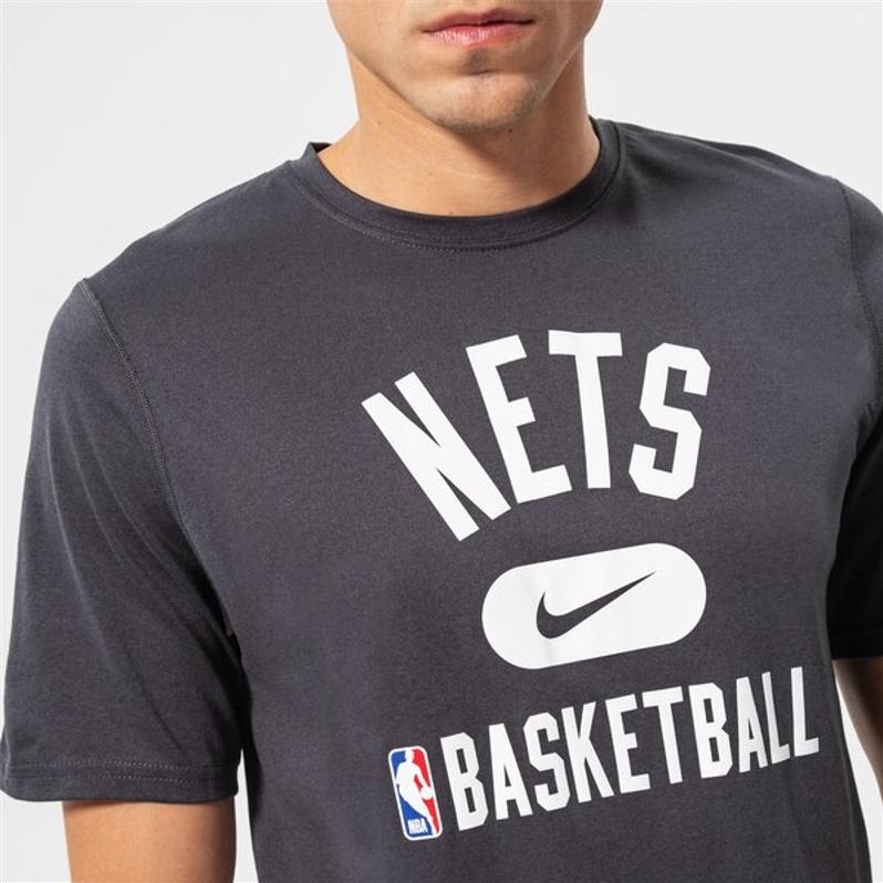 Nike Футболка с круглым вырезом и буквенным логотипом, повседневная, спортивная, с коротким рукавом, мужская, угольно-серого цвета DA5913-060