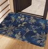 Dark Blue Vintage Gold Floral Vine Doormat Non Slip Wear Resistant Retro Entry Rug Front Door Indoor Home Mat
