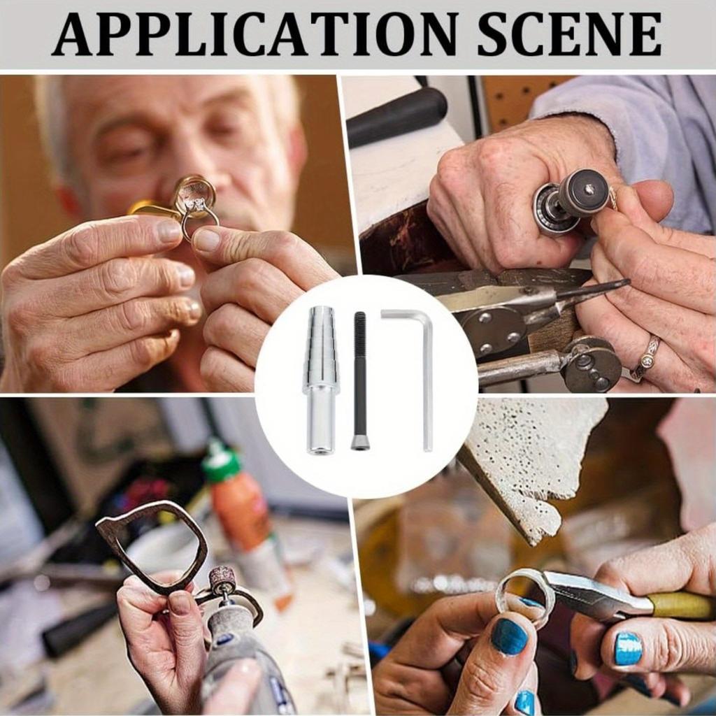 A Set of Three Ring Expanders with a Core Shaft for Rings Sized 7-14 for Ring Turning And Manufacturing Ring Forming Tools