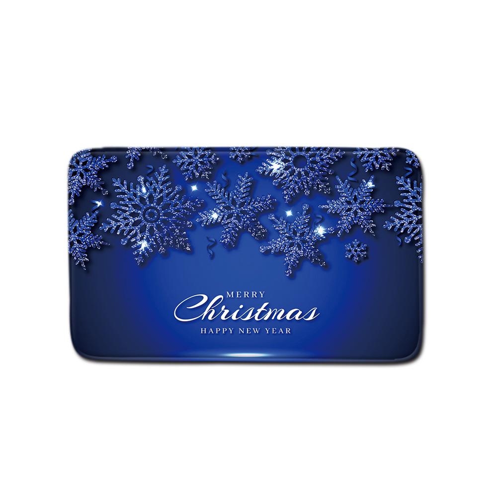 Christmas Shower Curtain Floor Mat Combination Four-Piece Set Bathroom Toilet Carpet Shower Room Mat Foot Mat