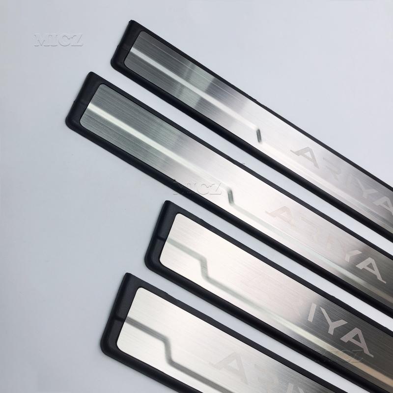 For Nissan ARIYA Accessory Stainless Chrome Car Door Sill Kick Plate Guard Pedal Protector Styling