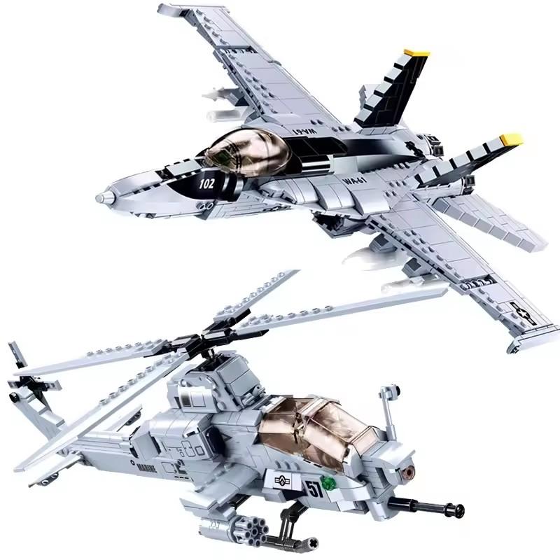Sluban AH-1Z VIPER Самолет Самолет Вертолет Боевой Вертолет Строительные Кубики Военное Оружие Кубики Brinquedos Игрушки для Мальчиков