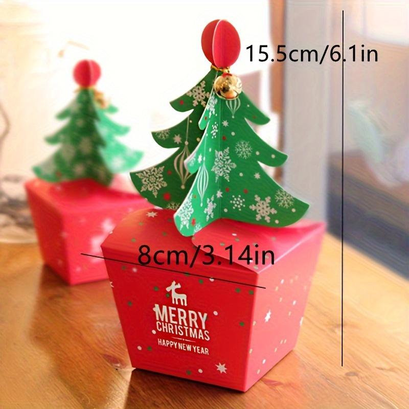 20 шт. Подарочные коробки в виде рождественской елки с бумажными рождественскими елками, которые раскладываются - Контейнеры для праздничных угощений и сувениров для детей, малышей, фестивальные украшения