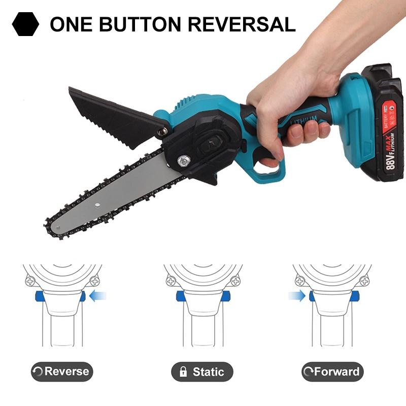 88VF 3000 Вт 6 дюймов Мини Электрическая Пила Цепная Пила Садовая Пила для Валки Деревьев Деревообрабатывающие Инструменты Резаки по Дереву с 2 Аккумуляторами