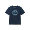 Logo Print Breathable Comfortable Casual Crew Neck Short Sleeve T-Shirt Men Tops Deep-Sapphire-Blue A6DVK-433
