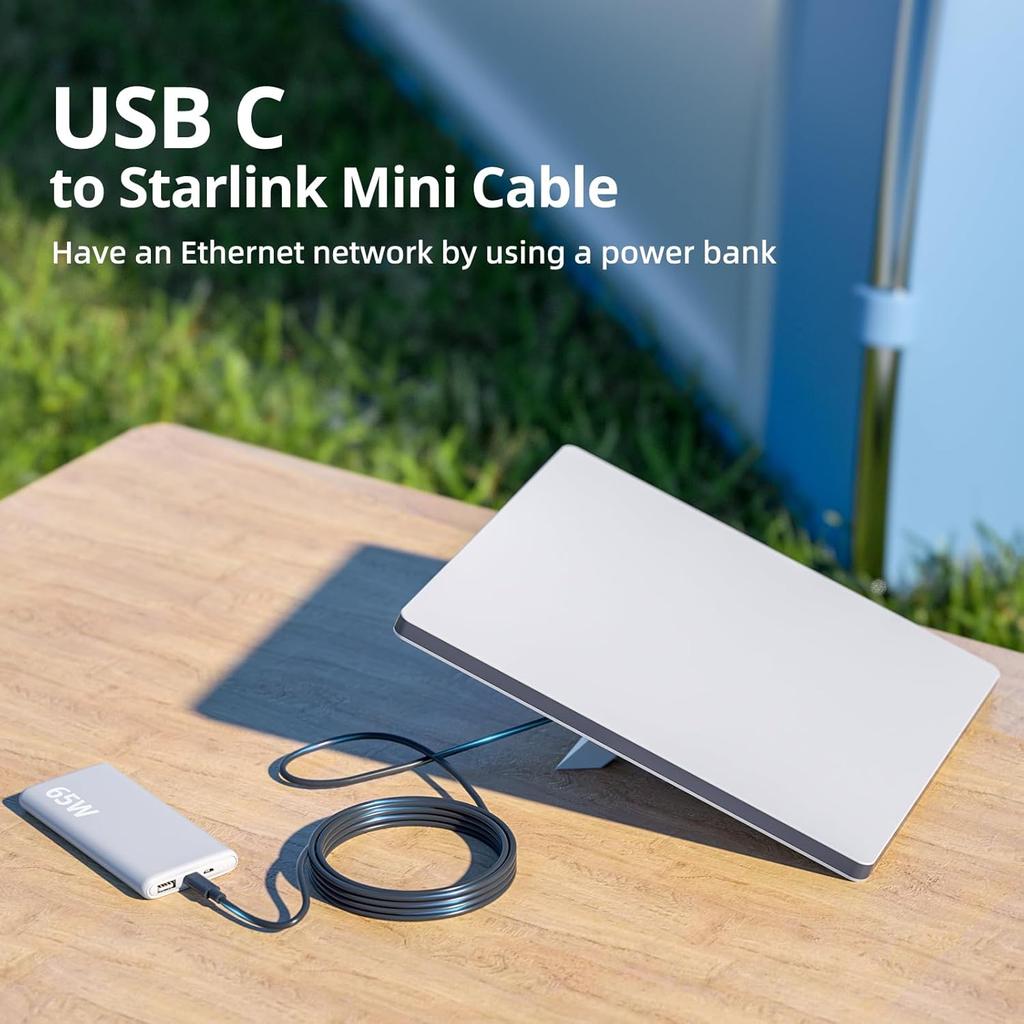 3M/10FT High Quality 100W PD USB Type-C Mini Starlink Charge Cable Waterproof PVC Jacket USB C to DC Power Cords