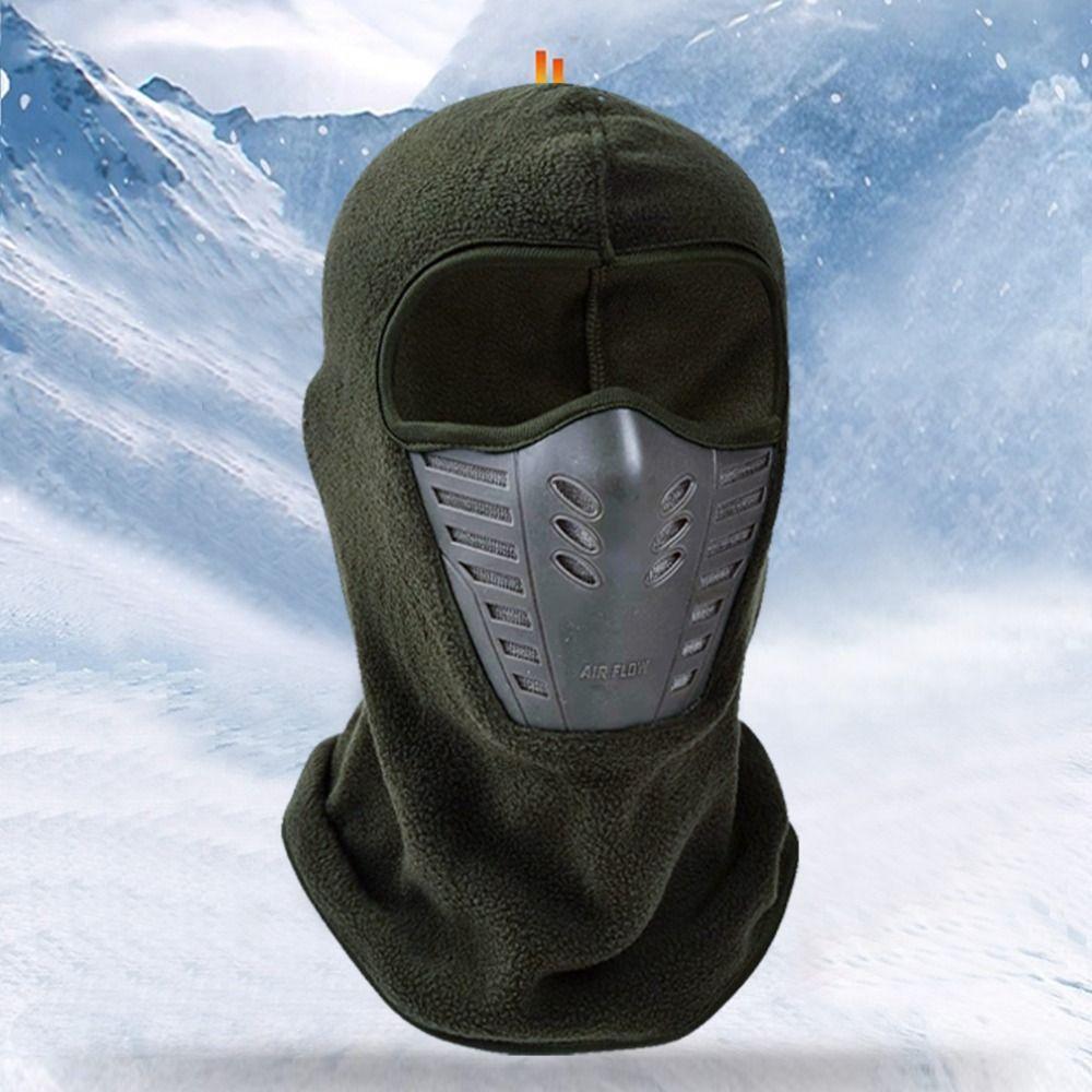 Thickened Fleece Thermal Neck Dustproof Motorcycle Mask Face Shield Skiing Riding Masked Cap Men