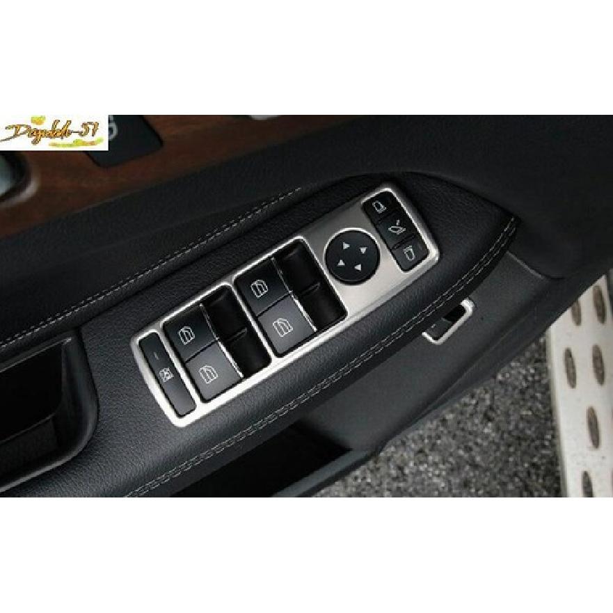 Silver Titanium Door Window Lifting Panel Cover Trim Fit For Benz GLE 2016-