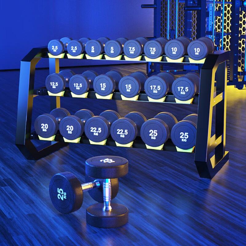 Наборы гантелей и стоек Yanbo из цельной стали с резиновым покрытием