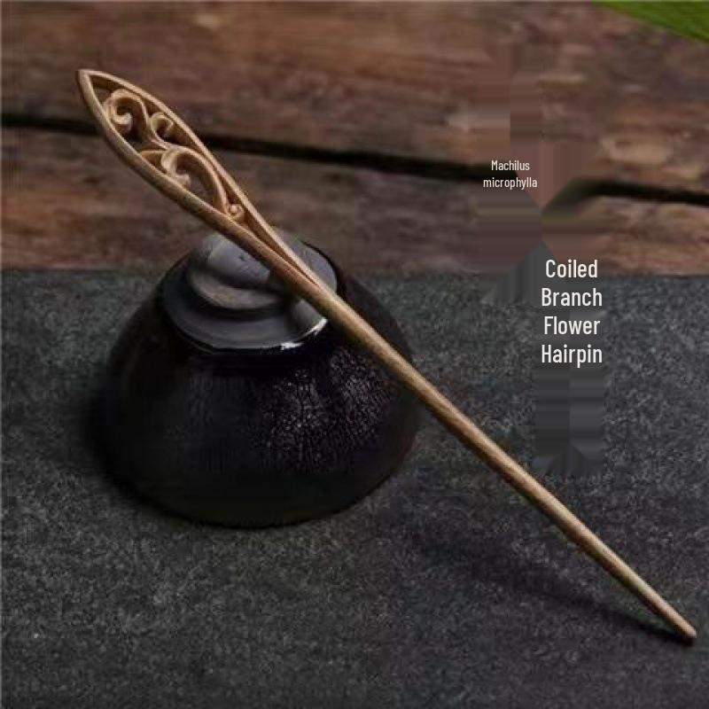 Golden Silk Nanmu Hairpin - Retro Chinese Hanfu Style for Updos