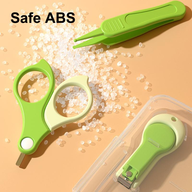 4 шт. Новорожденные детские ножницы для ногтей Инструмент для ухода за детскими ногтями Безопасный для детей Портативные кусачки Триммер Пинцет С коробкой Детский маникюрный набор