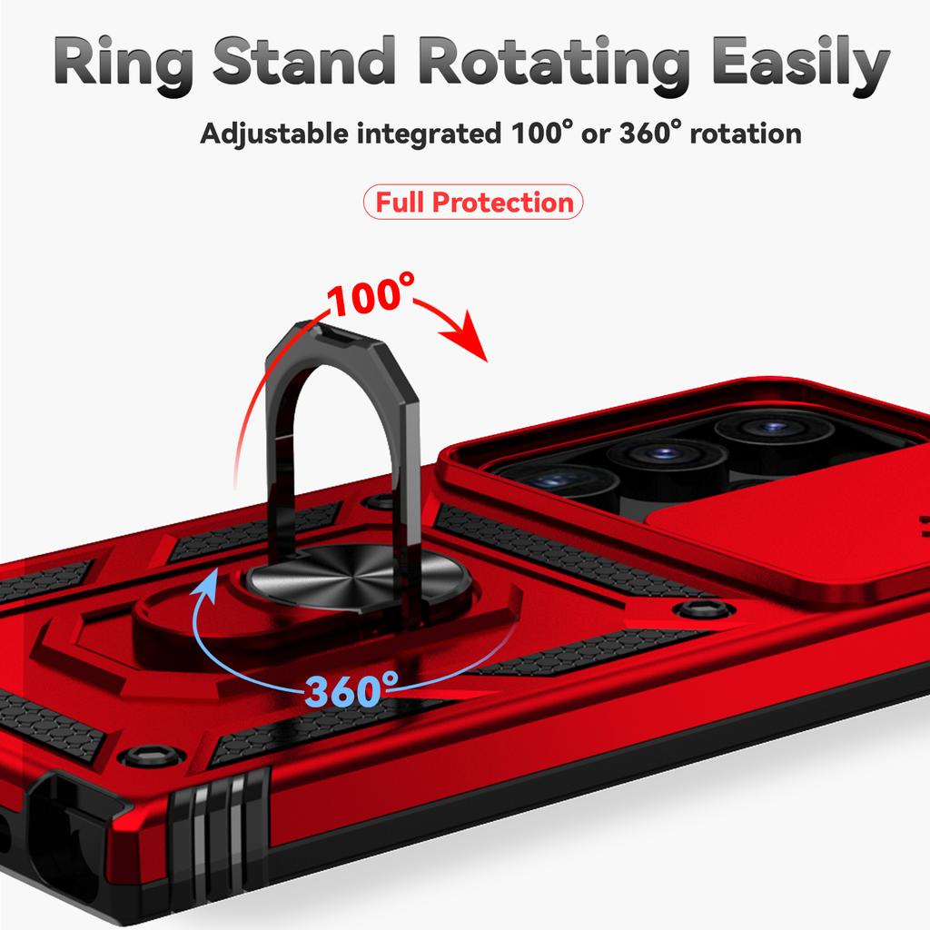 Защитный чехол 3 в 1 для телефона Samsung Galaxy S24 S23 Ultra S23 Plus S24 Plus S23 FE Броня военного класса Противоударное кольцо Магнитная подставка