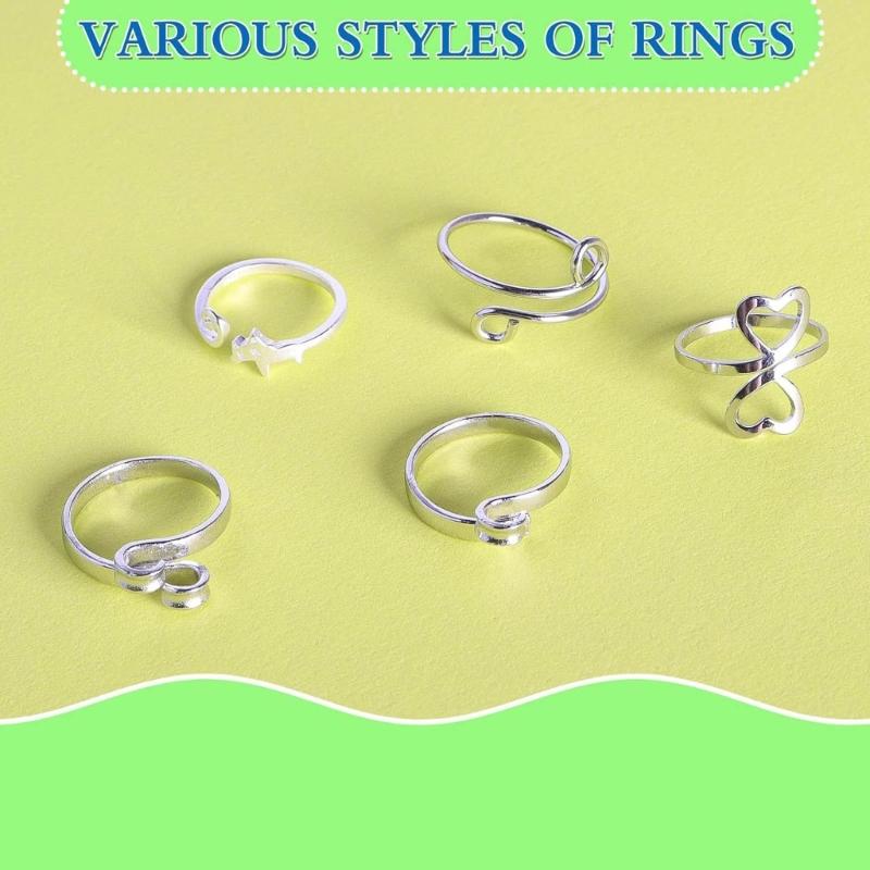10pcs Crochet Rings Adjustable Thumb Rings for Knitting Hobbyists Yarns Rings Convenient Finger Holders for Hand Weaving