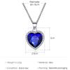 New Titanic Heart Of Ocean Blue Heart Love Forever Pendant Necklace For Women Men Jewelry Gift